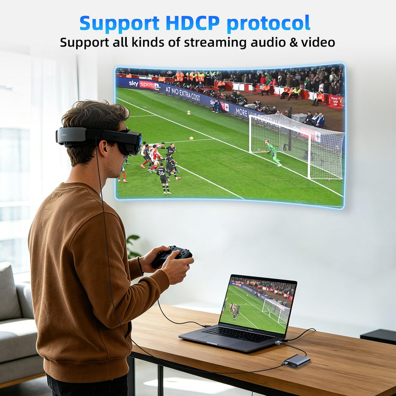 HDMI to USB C Adapter for AR Glasses, 4K@60Hz HDMI Male to USB-C Female AR Glasses Hub for XREAL One/Air 2 Pro, VITURE Pro, RayNeo Air 2s, Rokid, Switch 2/1, Steam Deck, PS5/4, Xbox, Portable Monitor