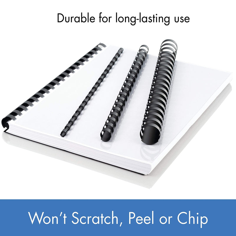 Mead CombBind Binding Spines/Spirals/Coils/Combs, 5/8", 125 Sheet Capacity, Black, 125 Pack (4000135) 5/8"