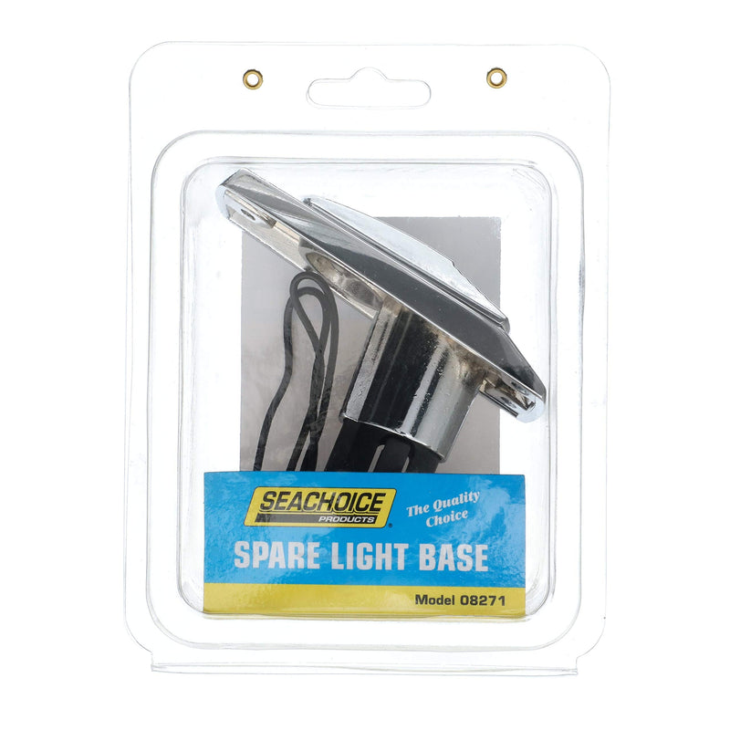 Seachoice All-Round White Light Spare Base, Zamak Die-Cast, Perma-Plate, Chrome Finish