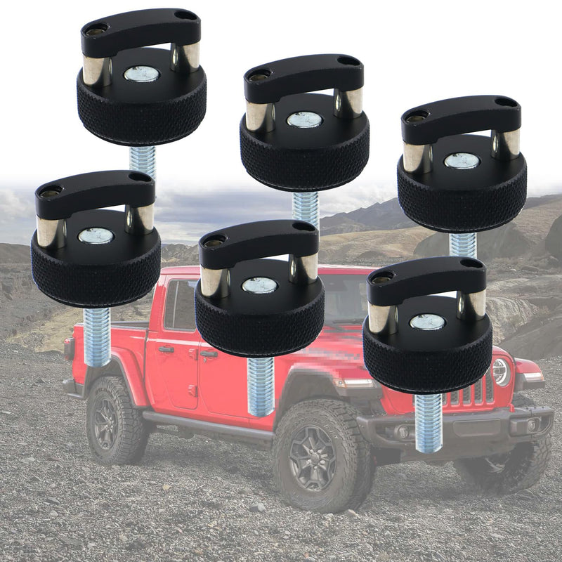 Aluminum Hard Top Quick Removal Fastener Thumb Screw Compatible with Jeep Wrangler JK 2007-2018, JL & Gladiator JT 2018-2022 Hardware Kit, Integrated D Ring, Black