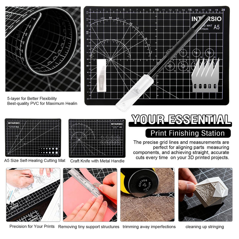 52-in-One 3D Printer Tools Kit, Professional 3D Printer Accessories & Maintenance Set for All FDM/SLA Printers, Deburring Tool, 3D Printer Nozzles, Scrapers, Files Set, PTFE Tube Cutter, Storage Bag Plus-purpose Kit