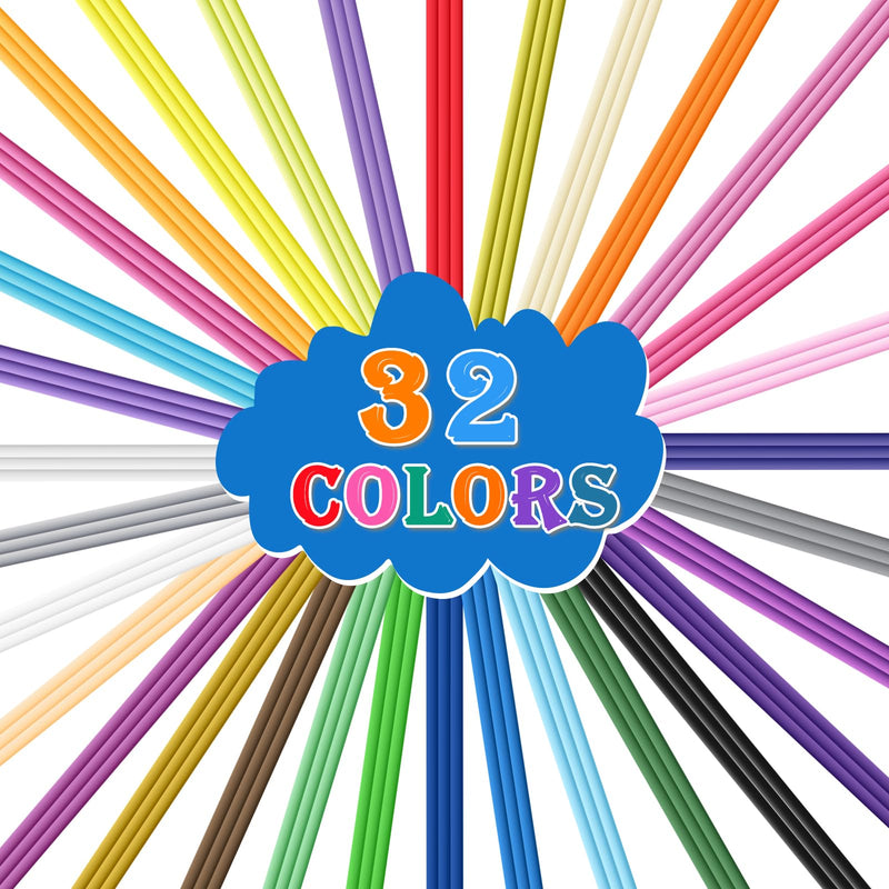 450 Pcs 3D Pen Printer Filament Refill for Start 3D Pen,32 Colors 2.5mm Thick Low Print Temperature PCL Filament Only Fit for 3Doodler Pens,Each Length 6 Inch 450 Pcs