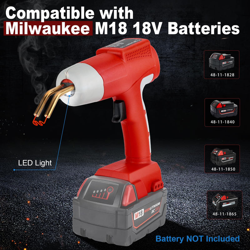 Cordless Plastic Welder Gun Compatible with Milwaukee M18 18V Battery with 600PCs Hot Staples Plastic Welding Kit for Car Bumper and other plastic Repairing(No Battery)