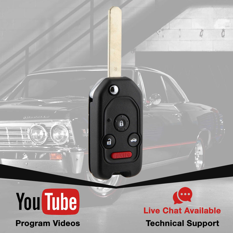 Remote Key Fob Flip Style Upgrade Replacement for 2008 2009 2010 2011 2012 2013 2014 2015 Honda Accord Pilot (KR55WK49308 35118-TA0-A00) One