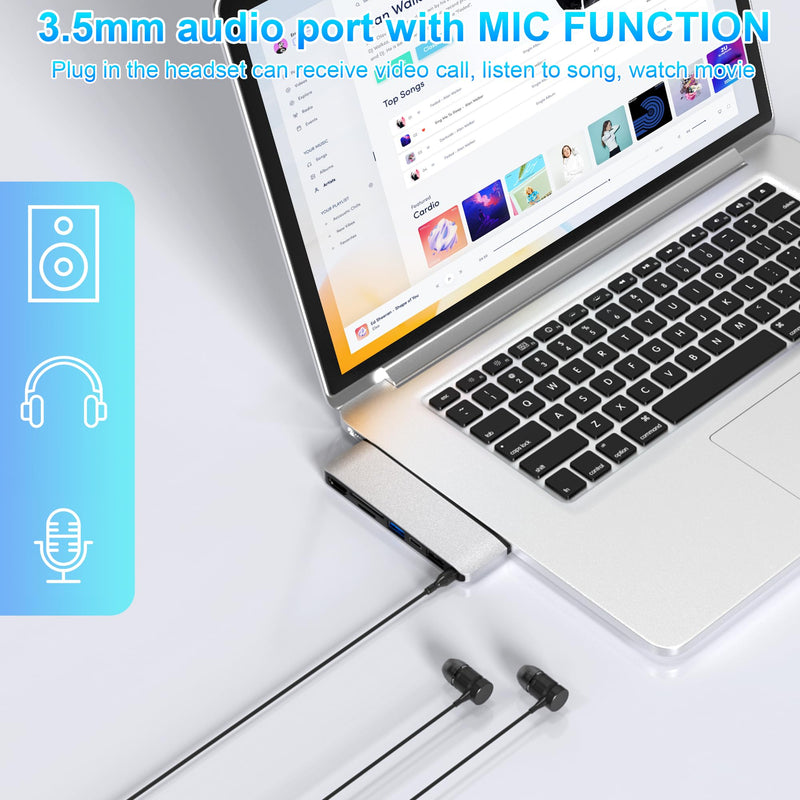 Surface Laptop 2 Accessories, Hub Docking Station with 4K HDMI, USB 3.0, USB 2.0, USB C, SD/TF Card Slot, 3.5mm Audio Port - Hub for Surface Laptop 1/2 Surface Laptop 1/2 Hub