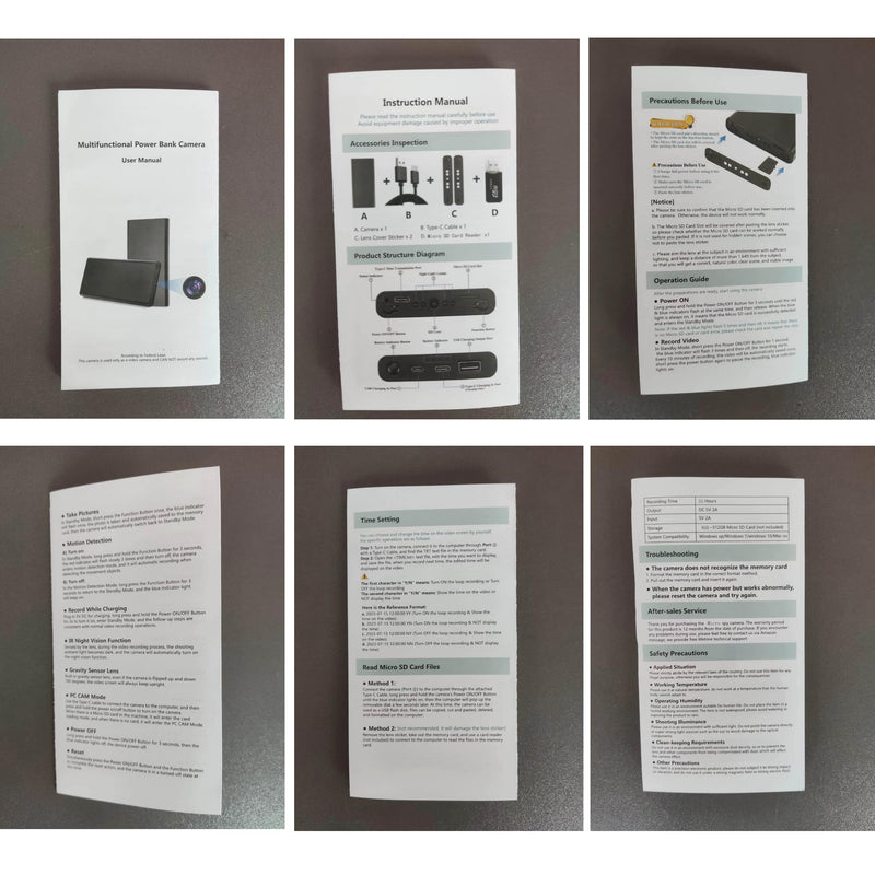 Hidden Camera - Spy Camera - Mini Camera - 10000 mAh HD 1080P- Portable Mobile Power Supply Camera - Secret Camera - Evidence-Collecting Camera-Small Camera-Nanny camera-55 Hours of Record