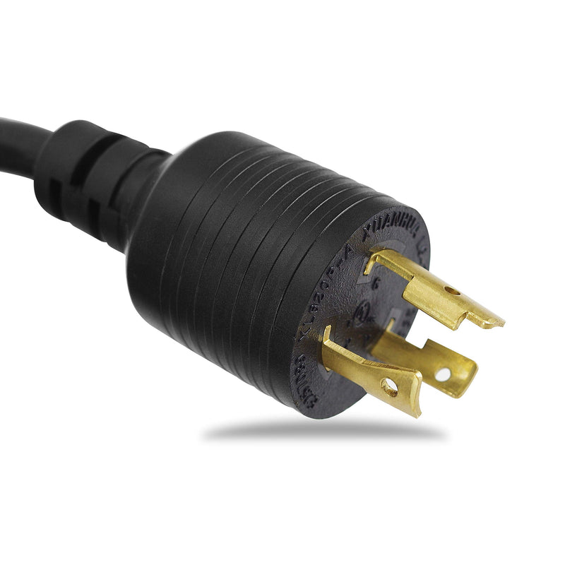 HENGYI L6-20P to L6-20R Heavy Duty Generator Locking Power Cord,Generator Extension Cord, SJTW 12GUAGE,125/250V,20A,Black,3 Prong,10FT
