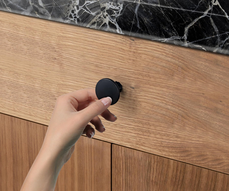 Goo-Ki 6 Pack Cabinet Knobs Matte Black Zinc Alloy Kitchen Drawer Knobs 2202-B-DAN