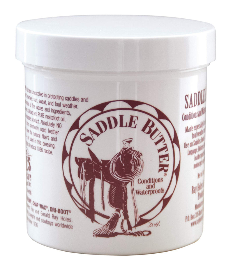 Ray Holes Saddle Butter with Leathercraft Applicator Sponge Included, Ideal for Use on Saddles, Boots, Chaps, Gun Scabbards, Luggage, Holsters, Bridles and Tooled Leather and More, Pint Size