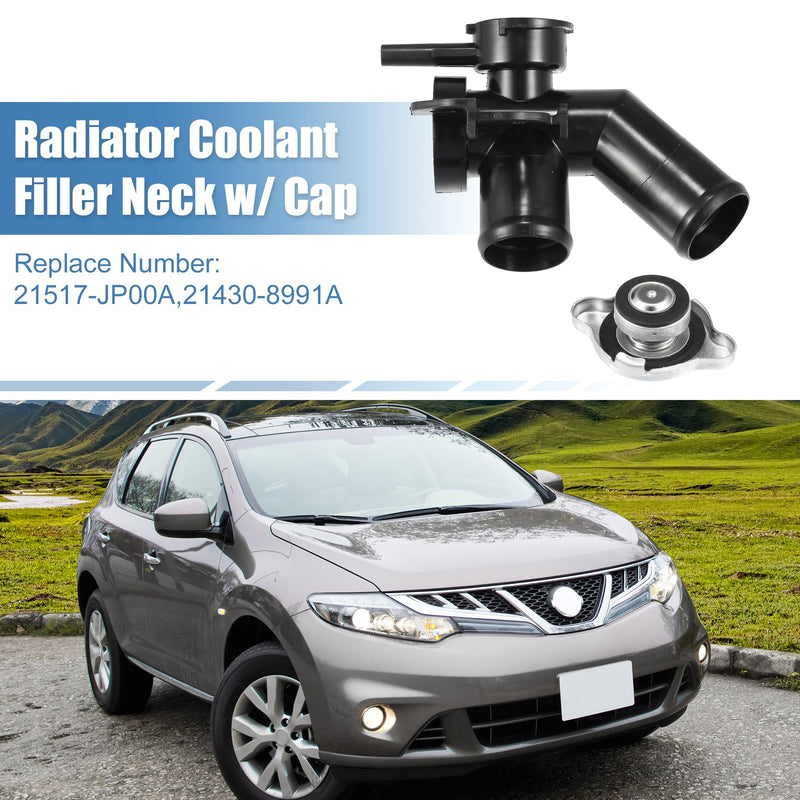 uxcell No.21517JP00A/214308991A Engine Radiator Filler Neck with Fully Sealed Cap for Nissan Quest 14-17 for Nissan Murano 09-14 Plastic Upper Radiator Coolant Filler Neck Water Pipe