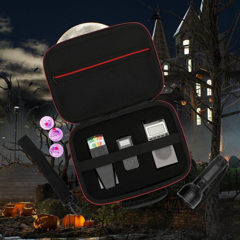 8 Pcs Ghost Hunting Kit with 1 EMF Meter,1 EVP Recorder,1 Spirit Box,1 UV Light,3 LED Light up Cat Balls & 1 Carrying Case UV Light Pro Kit