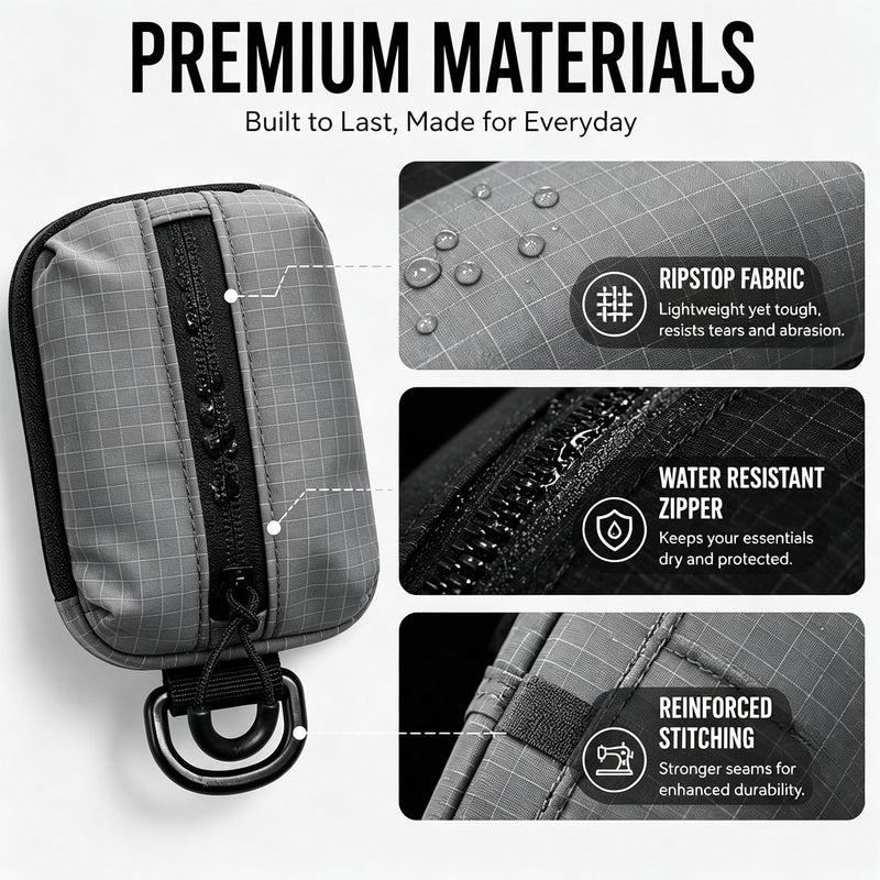 FIREDOG Magnetic Mini Pouch for MagSafe Phones, Compact Storage Pouch for Cards, Cash, Earbuds and Small Essentials, Everyday Carry Organizer for Travel, Gym and Commuting(Grey) Grey