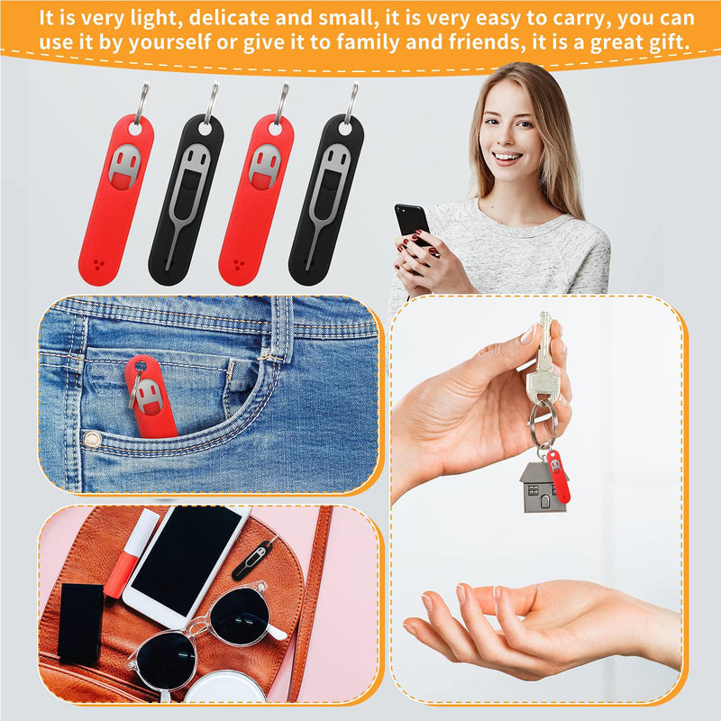 Ejector Tool,Needle Opener Removal Tools for Card - Detachable Keychain Charm Card Tray Eject Pin, Tray Opening Tool for Cell Phone Smartphone Black