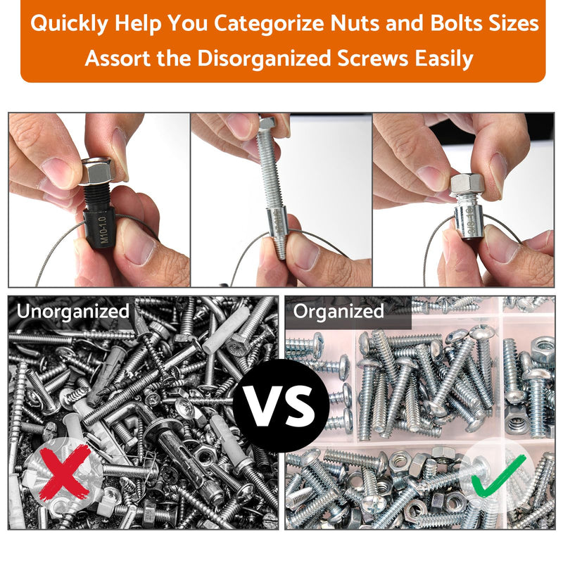 Thread Checker Nut and Bolt Thread Checker 45 Male Female Thread Gauges Thread Gauge Bolt Thread Identifier Bolt Size Finder Thread Checker Standard and Metric Bolt and Nut Identifier Gauge 24 Inch & 21 Metric-45 Thread Gauges