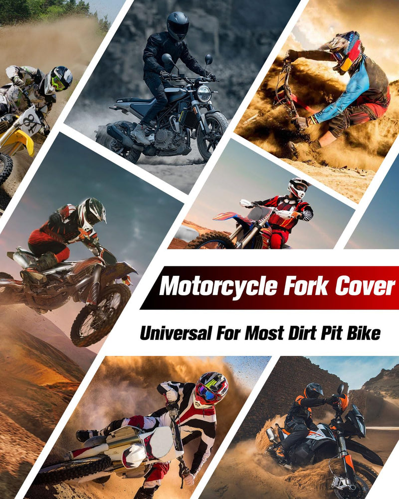 Motorcycle Fork Cover Boots Universal Front Shock Tube Absorber Guard Dust Boots For Most Dirt Pit Bike, MYSTERIOUS BLACK Universal Front Fork Cover