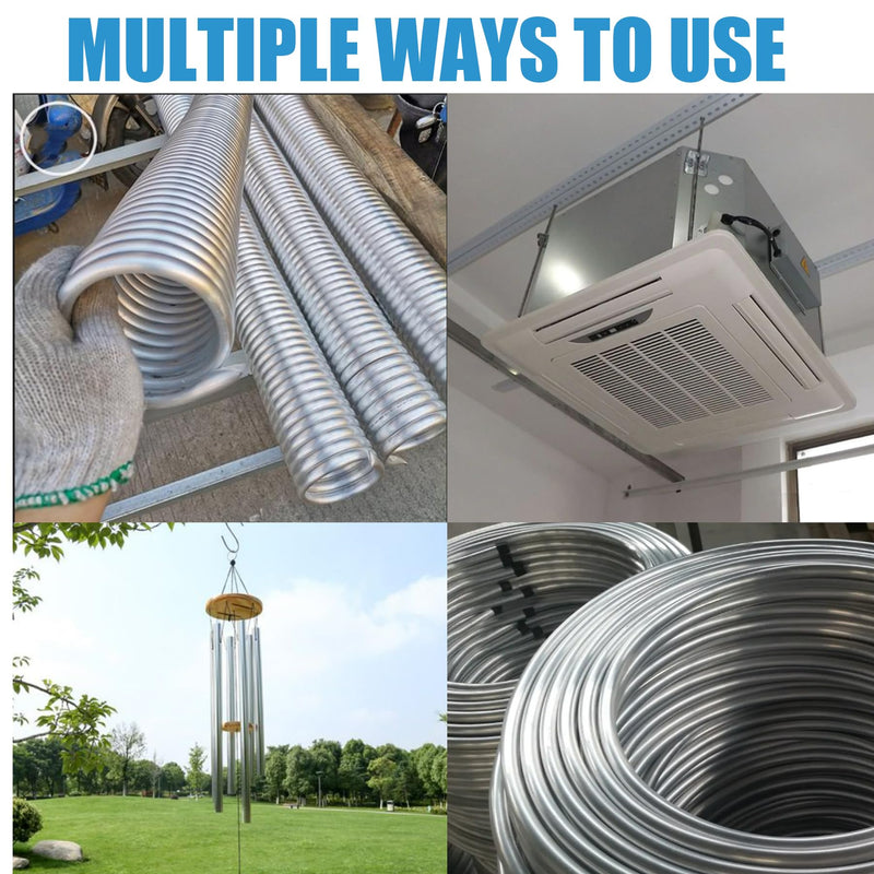 3/8 Metal Fuel Line,3/8" OD Aluminium Coiled Tubing Hard Tube for Refrigeration Tubing, Automotive Oil Pipe,Brake Line, Metal Gas Line, 10FT 3/8‘’ OD 10FT