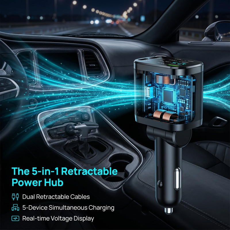 The Retractable car Phone Charger (Supporting USB C Fast Charging) is a Must-Have Gift for Cars and is Suitable for iPhone 17/16/15/14 Series. It can Ensure Your Safety Throughout the Process.