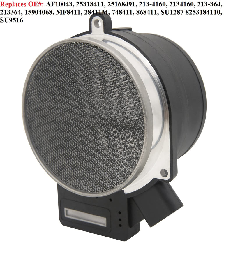 Mass Air Flow Sensor, 25168491, AF10043, 25318411, Compatible with Chevy, Cadillac, GMC and Other GM Vehicles - Silverado, Suburban, Tahoe, Yukon XL, Sierra, Escalade, ESV, 5.3L, 6.0L, 4.8