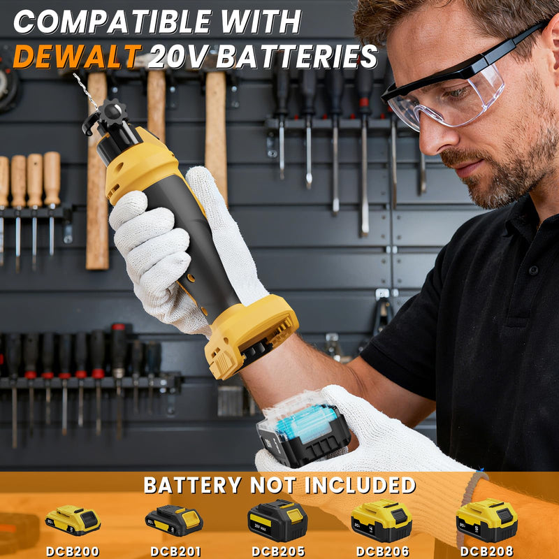 Cordless Drywall Cut-Out Tool for De-walt 20V Battery, 3 Speed Adjustable Brushless Rotary Saw with Up to 30000 RPM, Drywall Rotary Cutting Tool for Sheetrock,Wood,Plywood(Tool Only)