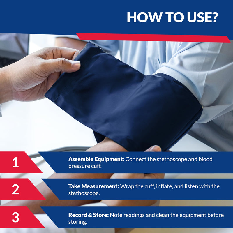 Dixie EMS Aneroid Sphygmomanometer, Manual Blood Pressure Monitor with Cuff, Carrying Case and Calibration Key - Size (13.5” – 20”) Large Adult