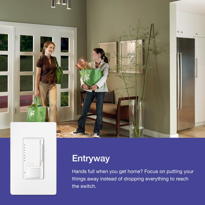 Lutron Maestro Motion Sensor Dimmer Switch for Bathroom, Garage, Laundry Room, and Closet, Occupancy and Vacancy Sensor, Single-Pole/Multi-Location, No Neutral Req, MSCL-OP153M-BR, Brown 1 Pack