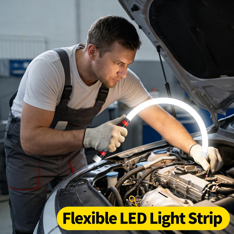 THOUSAND SUNNY Flexible LED Light Stick, 30" Portable Rechargeable Bendable Work Light with High-Lumen LED for Car Repairs Mechanics