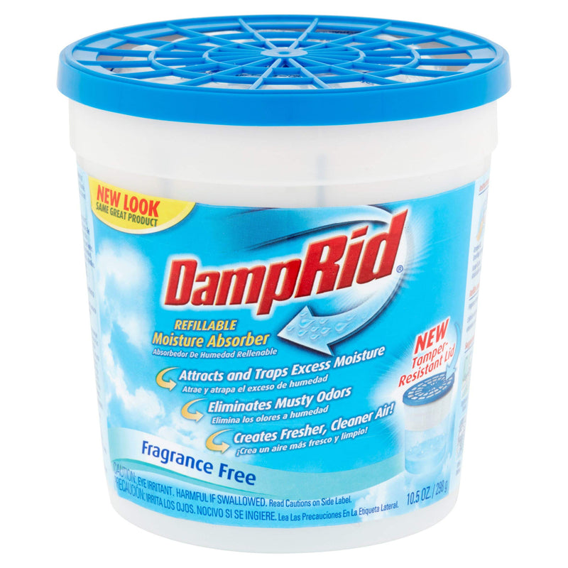 DampRid Refillable Moisture Absorber, Fragrance Free, 10.5 Ounce (Pack of 6)