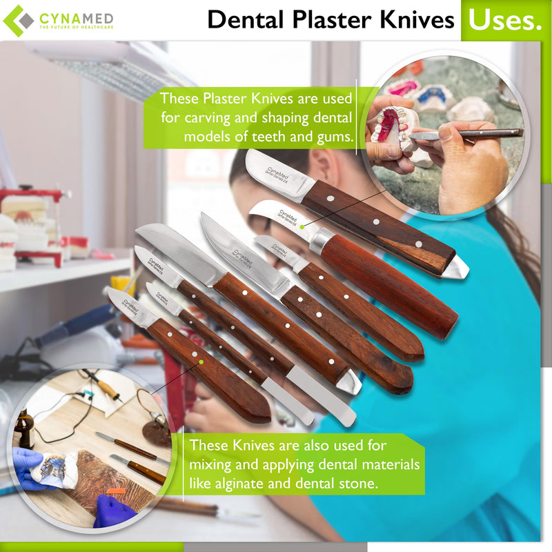 Dental Fahenstock Large, Small Knife, Cynamed Plaster Alignate Spatula and Knife Mixing Modeling Labratory Restorative Instruments (8) 8