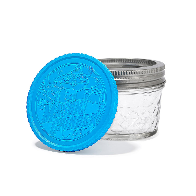 2 Piece Herb Grinder with Holes by Mason Grinder - Small Mouth - Fits on Regular Mason Jars (Jar Not Included)