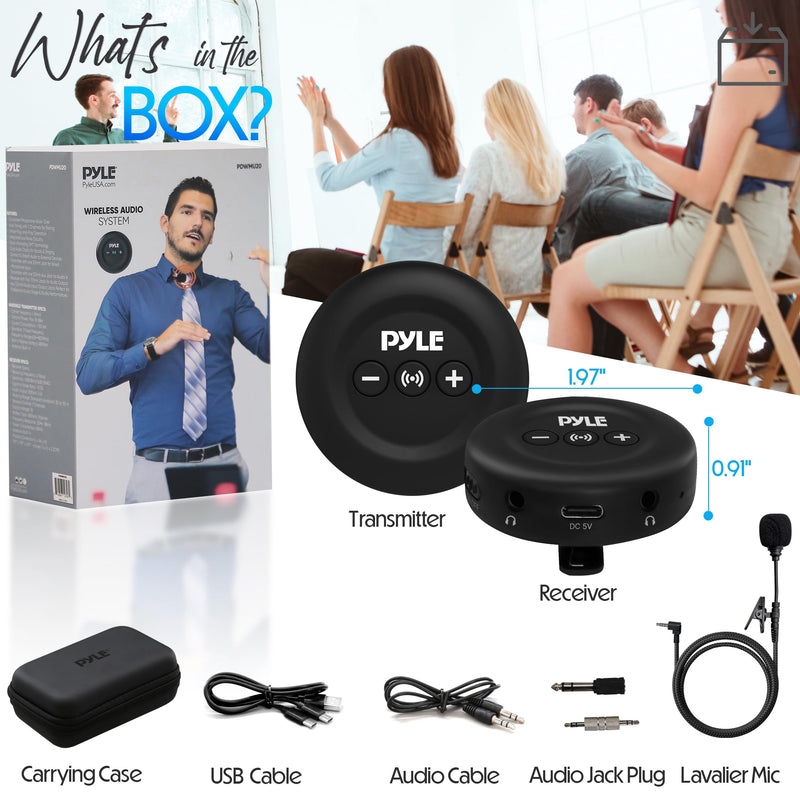 Pyle Wireless Audio Transmitter and Receiver Set – Low Latency Bluetooth Adapter with 3.5mm AUX & RCA Inputs/Outputs, Plug & Play for TV, Projector, Speakers, Headphones & Soundbars