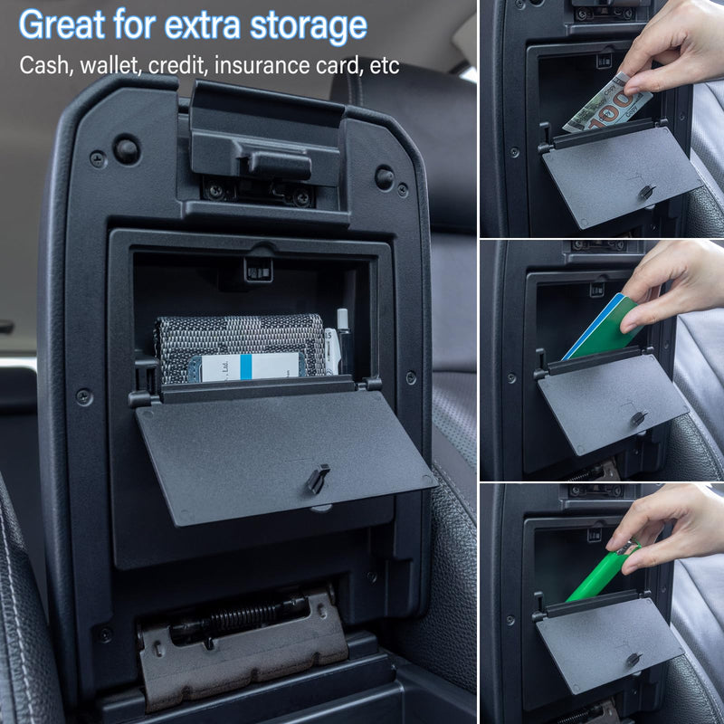 JKCOVER Center Console Hidden Box Organizer Compatible with 2016-2021 2022 2023 Toyota Tacoma Accessories Armrest Hidden Storage Box Secret Compartment Press to Open and Close (Patent Design) for 2016-2023 Tacoma