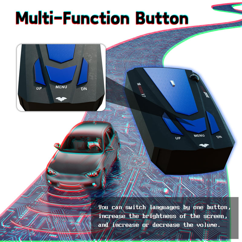 Radar-Detectors Newly Driving Aids for Cars with Led Display, Long Range Detection, Mute Memory, City/Highway Mode, Ideal Gifts for Cars (Black)