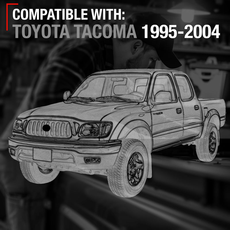 Exterior Front Driver Door Handle Replacement - Compatible with 1995-2004 Toyota Tacoma - Smooth Black, Plastic - OEM 69220-35020, 91319, 79344, TO1310117 Driver Handle (Plastic)