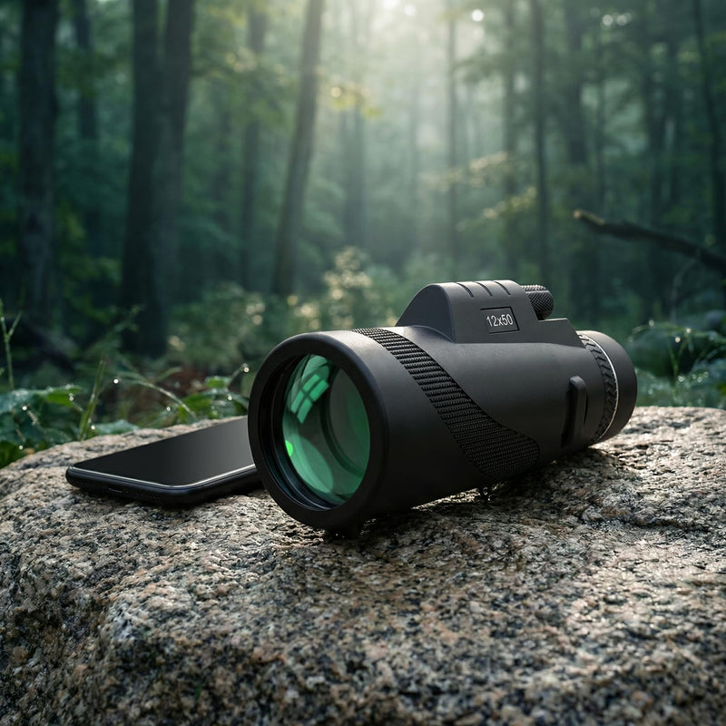 40X60 Monocular Telescope with Smartphone Holder & Tripod, Power Prism Compact Monoculars for Adults Kids, HD Monocular Scope for Bird Watching Hiking Concert Travelling -Black