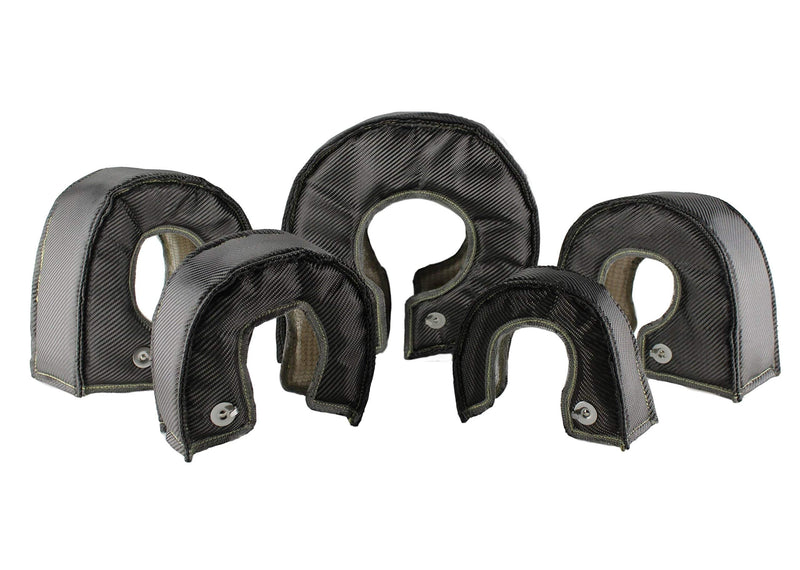 JC Performance Products USA™ Carbon Black© Stainless Steel Mesh Lined Turbo Blanket Heat Shields T4