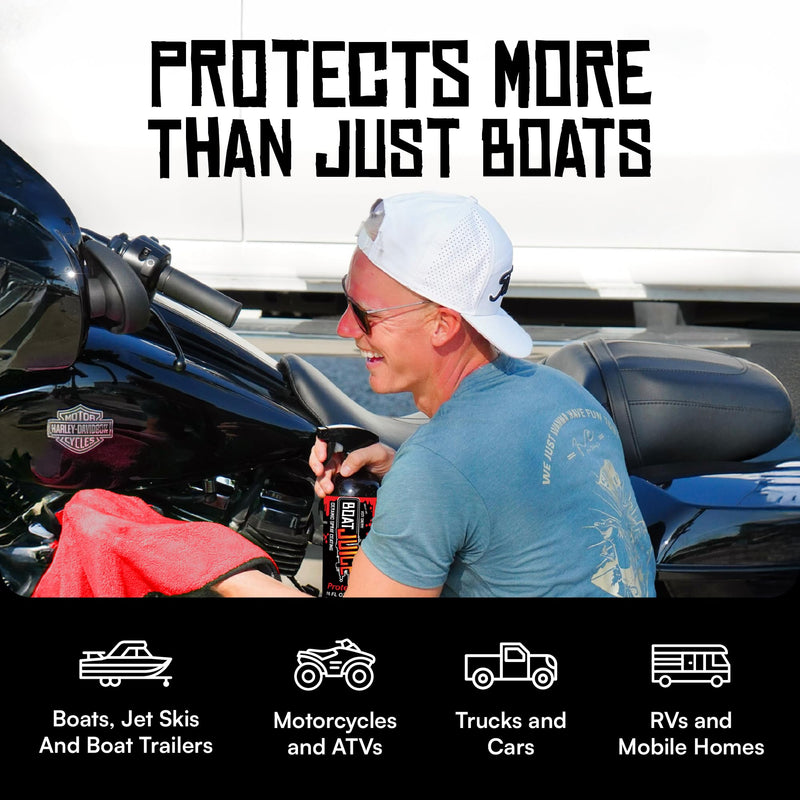 Boat Juice Protection Boat Ceramic Coating | Boat Wax Spray, Marine Ceramic Coating | Superior Shine + Protection | Very Cherry Scent | Marine Detailing & Cleaning Supplies | Made in USA (16oz) 16 Fl Oz (Pack of 1)