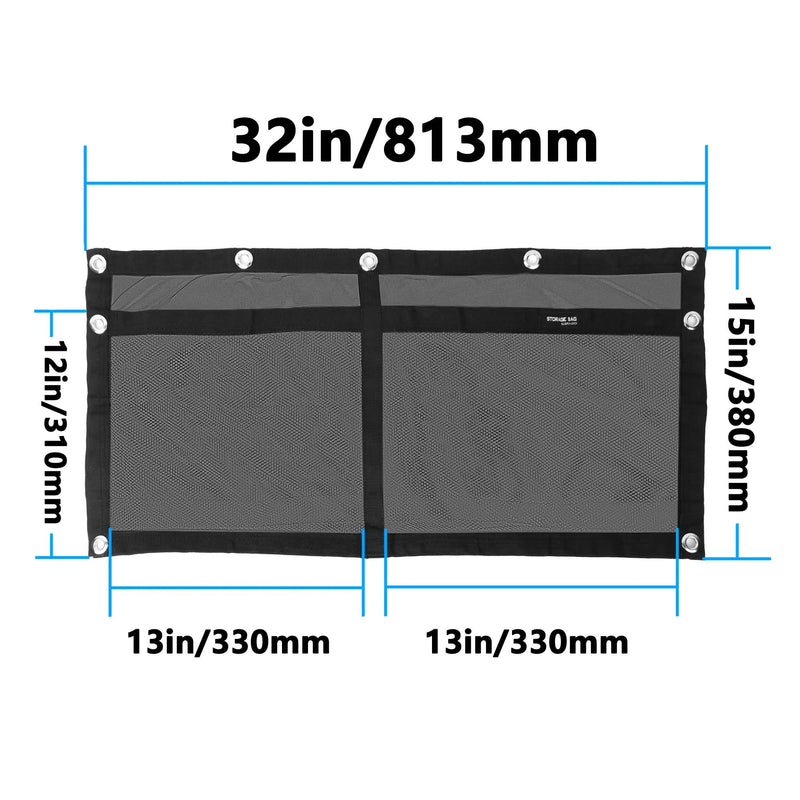 Boat Storage Bag Marine Suspended Storage Comparments Mesh Storage Bag,Boat Seat Organizing Bag,with Elastic Ring 2 Pocket