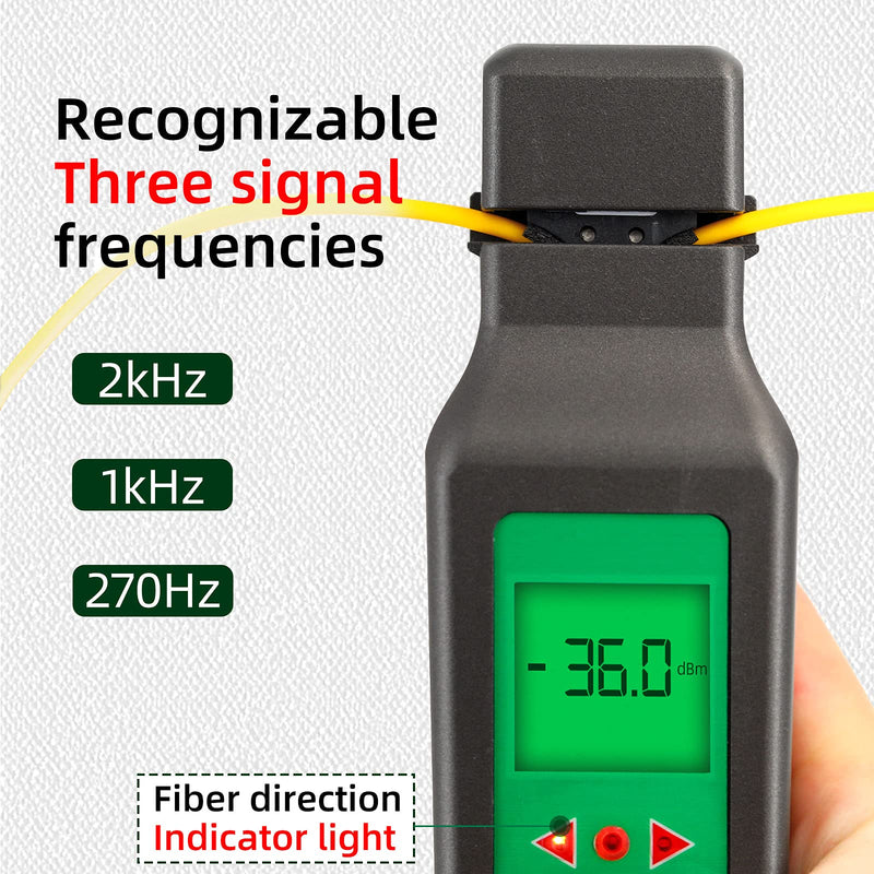 Optic Fiber Identifier VFL LED Light OFI Live Fiber Optical Cable Identifier Detector Tester 900-1650nm SM and MM OFI Testing Tools Black
