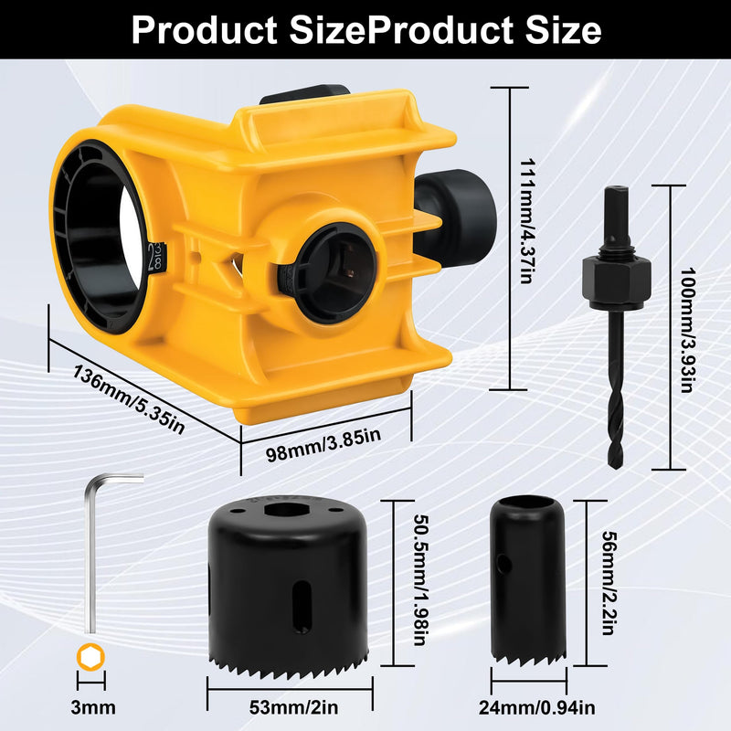 Door Lock Installation Kit, C-Clamp Design Tool-Free Clamping for Wood Doors with Adjustable Bushings, Door Knob Hole Saw Kit for Deadbolt & Knob, Easy Professional Installation Kit