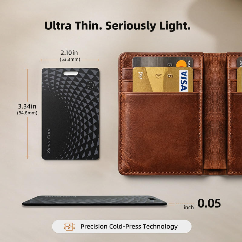 2026 Wallet Tracker Card Pro, Bluetooth Tracking Card (iOS & Android) | 0.05in Ultra Slim, 120dB Loud Alarm, Wireless Charging, Apple MFi Certified, Perfect for Wallet, Passport, Backpack 1 PACK