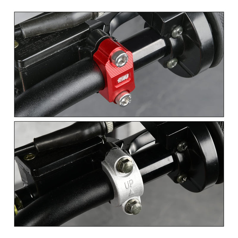 RUTU CNC Motorcycle clamp 7/8 inch Dirt Bike Brake Lever Holder Clamp 1 1/8 for Brake Master Cylinder Clutch Perch Pit Bike CRF250 DRZ YZ KX ATV Quads 4-Wheeler Handlebar Refit Accessories, Black
