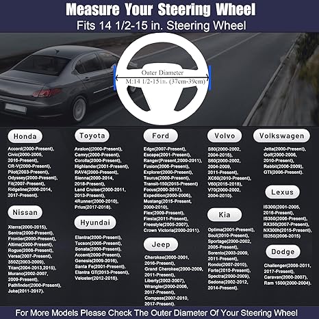  [AUSTRALIA] - Steering Wheel Cover Universal Standard Size 14.5-15 inch, Breathable Microfiber Leather, Anti-Slip, Soft Grip, Fits Most Cars SUVs Trucks, Cream White Beige