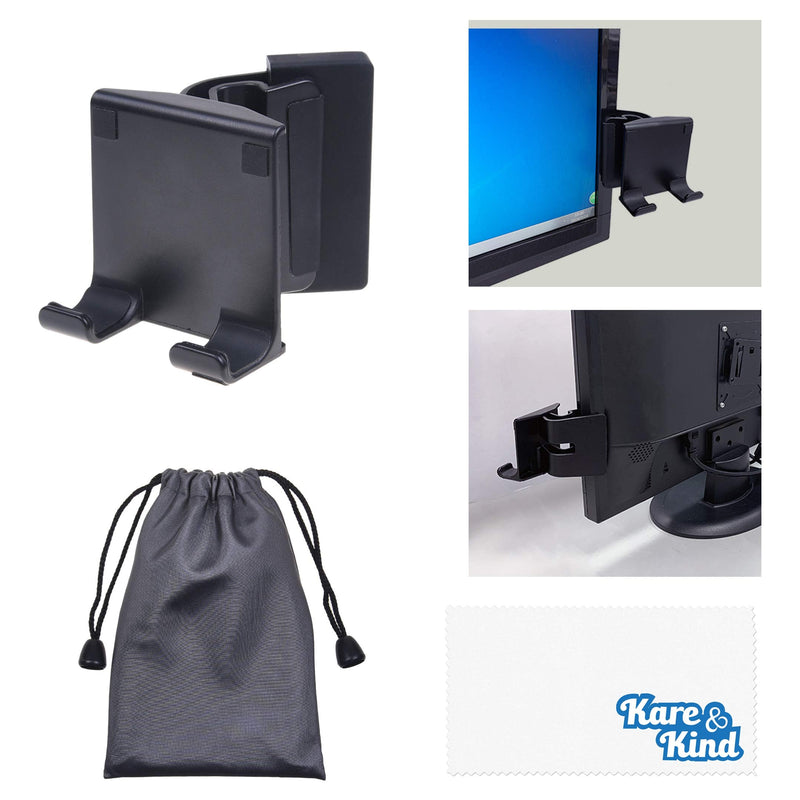 Kare Kind Smartphone Clip-On Holder - Attaches to Monitor and Laptops - Adjustable Mount for Slim or Thick Monitors (up to 25mm) - with A Universal Phone Dock/Stand