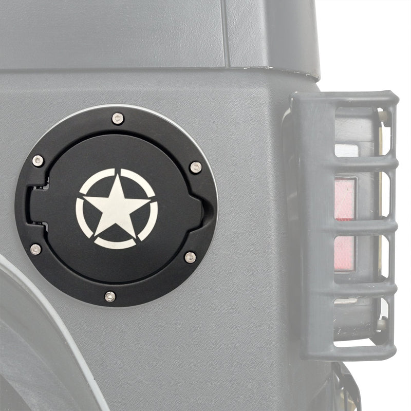Hooke Road Wrangler JK Gas Cap Cover Fuel Filler Door Compatible with Jeep Wrangler JK & Unlimited 2007-2018