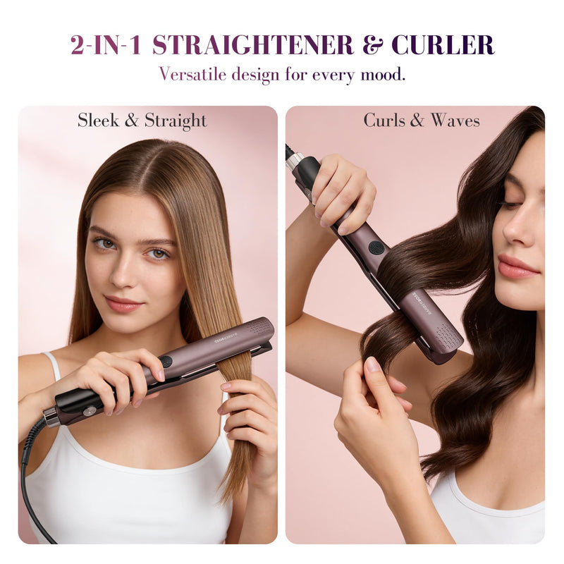 BarberBoss Hair Straighteners for Women, Ceramic Hair Straightener with Floating Plates, Negative Ion & Keratin Infusion, Flat Iron Hair Styler for Straightening, Smoothing & Frizz Control, (QR-8411) | Floating Ceramic Plates, Negative Ion & Keratin In...