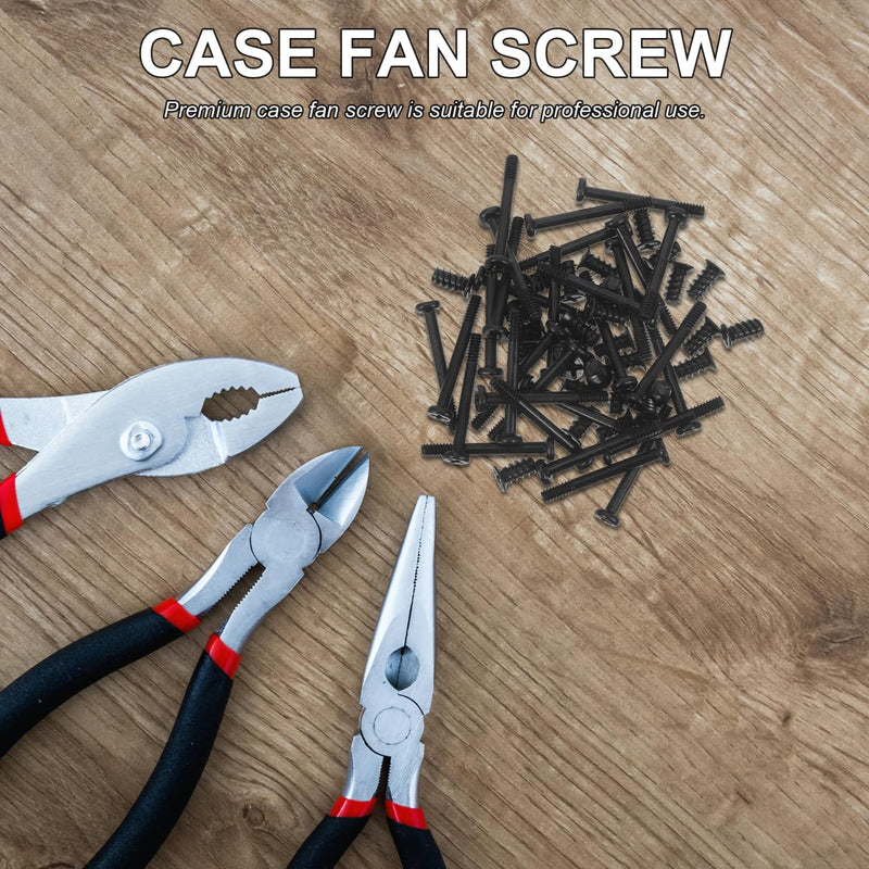 PC Computer Case Cooling Fan Screws Cross Head Self Tapping Black Case Fan Mount Long Short Screws Kit 60pcs