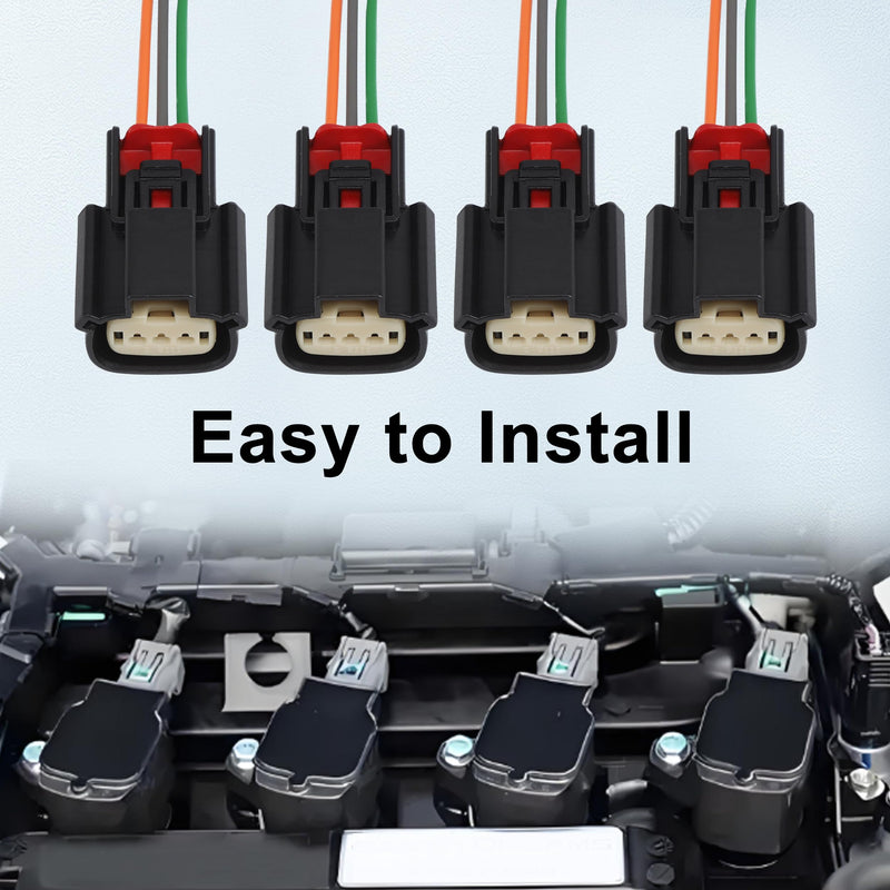 Ignition Coil Connector Plug Wire Harness for Ford Edge Explorer for F150 F-250 Super Duty F-350 Fusion for Mustang Police Interceptor Taurus Transit-150 250 350, for Lincoln MKC MKS MKT MKX MKZ 4pcs