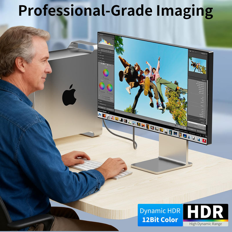 8K DisplayPort to HDMI Cable 15 ft, 8K@60Hz, 4K@240Hz, Nylon Braided, Unidirectional DisplayPort 1.4 Source to HDMI 2.1 Display, DP to HDMI Compatible with PC, Dell, AMD, Lenovo, Monitor, HP