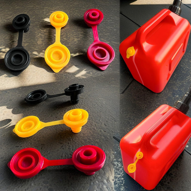 5 PCS Universal Can Vent Cap, Yellow Gas Can Vent Cap Replacement Flexible Pour Nozzle Gasket Stopper Compatible for Most Cans 5 x Yellow Spout Caps Top Hat