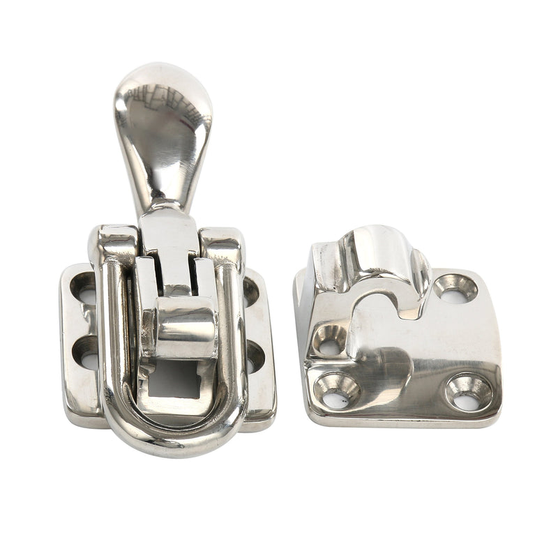 Amarine Made Stainless Steel Hold Down 90 Degree Clamp-Locking Cam Latch for Boat, RV,Caravan,Attic Hatch Doorway